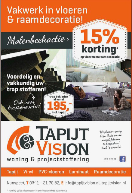 Tapijtvision korting Molenbeek Nunspeet